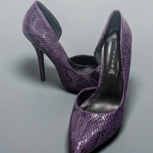 Steven by Steve Madden Purple Snake-Print Pointed Stiletto Pumps